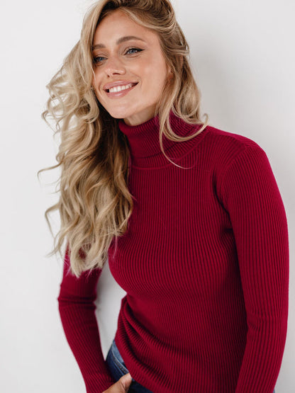 Women's Slim Fit Knitted Turtleneck Jumper | Ideal for Autumn/Winter