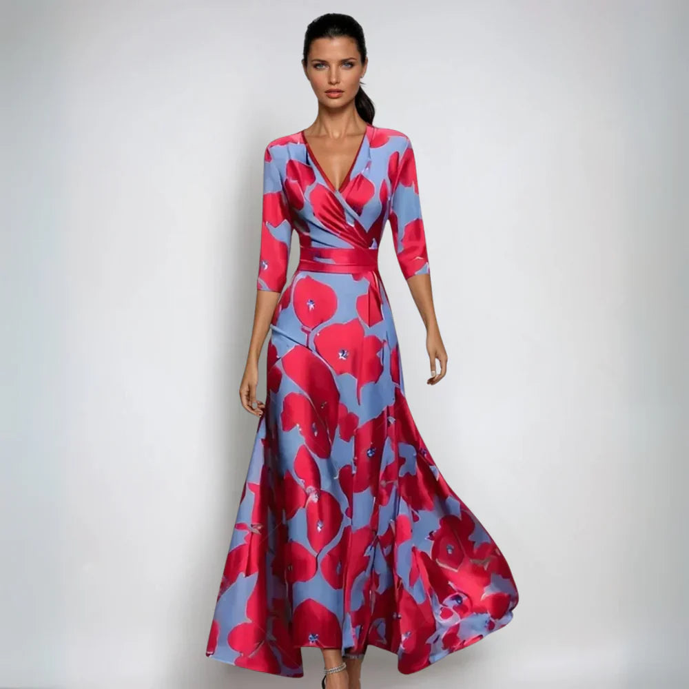 Calliope - Sophisticated Women's Dress with Floral Patterns