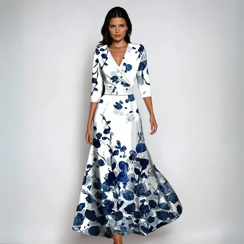 Calliope - Sophisticated Women's Dress with Floral Patterns