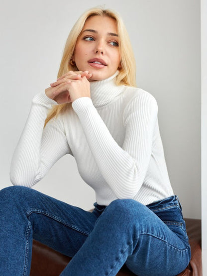 Women's Slim Fit Knitted Turtleneck Jumper | Ideal for Autumn/Winter