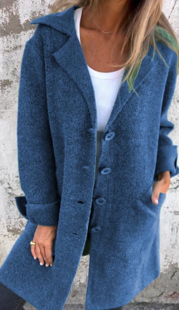 Nora - Casual Single-Breasted Wool Cardigan with Lapels for Women