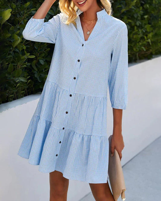 Audrey - Chic Summer Dress with Button Detail for Women