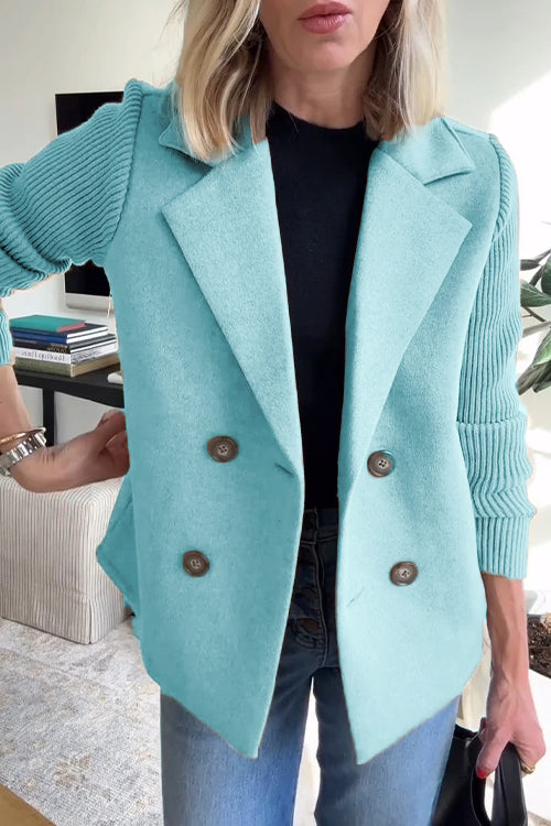 Lily - Sophisticated Blazer with Knitted Sleeves for Women