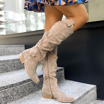 Ava - Fashionable Suede Mid-Calf Boots for women