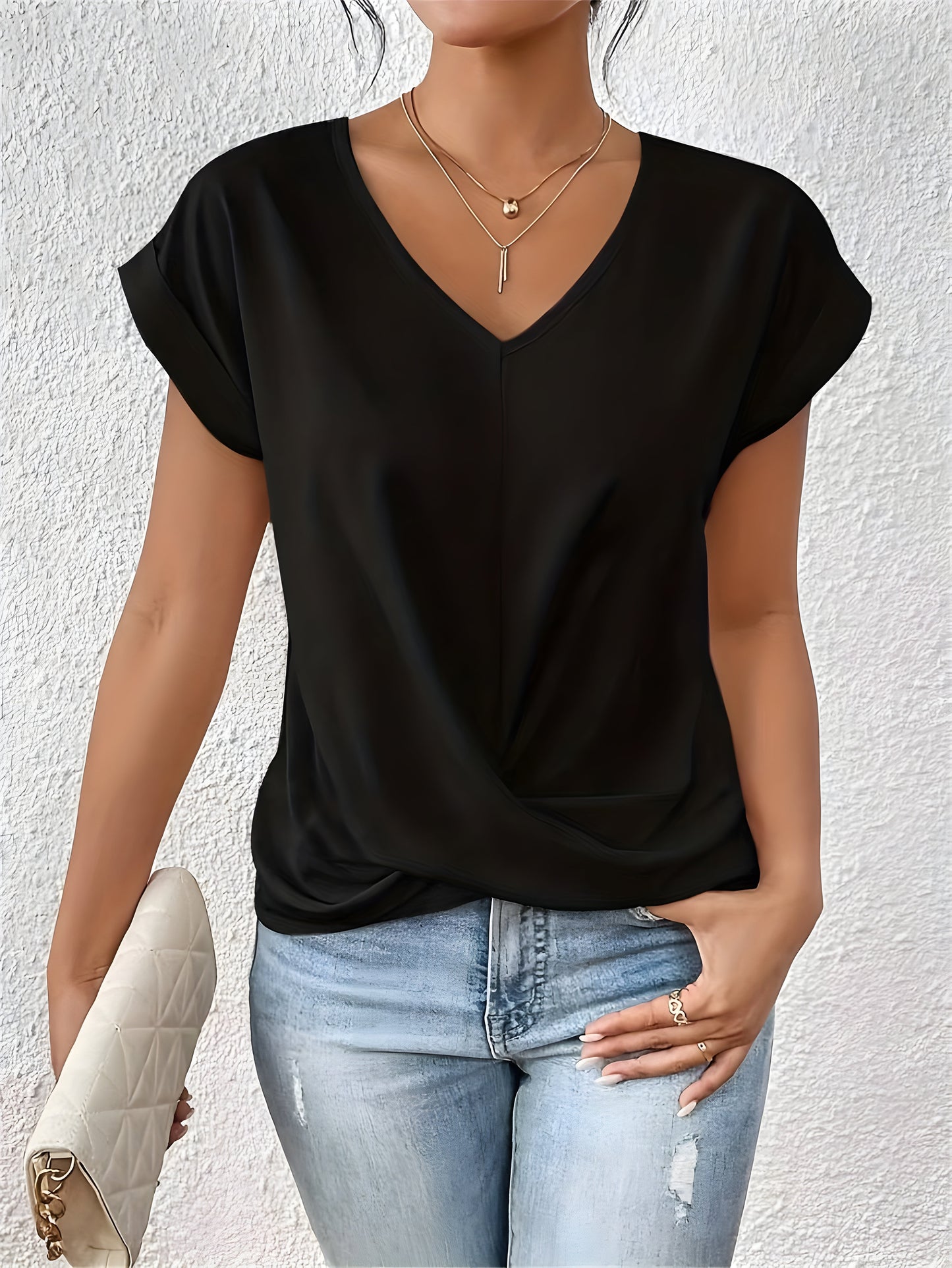 Berenice - Simple and Trendy V-Neck T-Shirt for Women