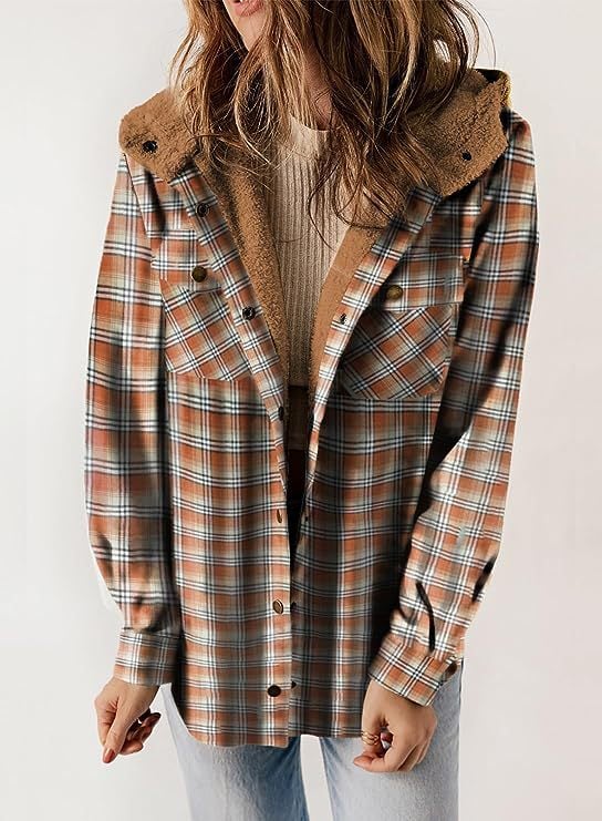 Carole - Elegant & Cozy Plaid Wool Jacket Vest with Hood for Women