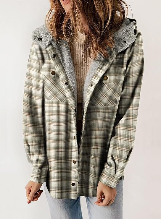 Carole - Elegant & Cozy Plaid Wool Jacket Vest with Hood for Women