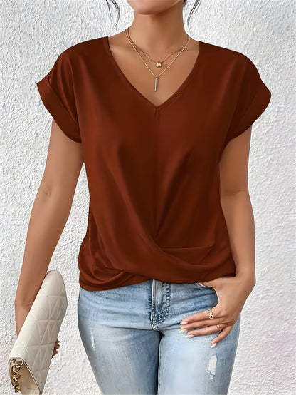 Berenice - Simple and Trendy V-Neck T-Shirt for Women