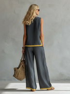 Piper | Contrast-Trim Two-Piece Set