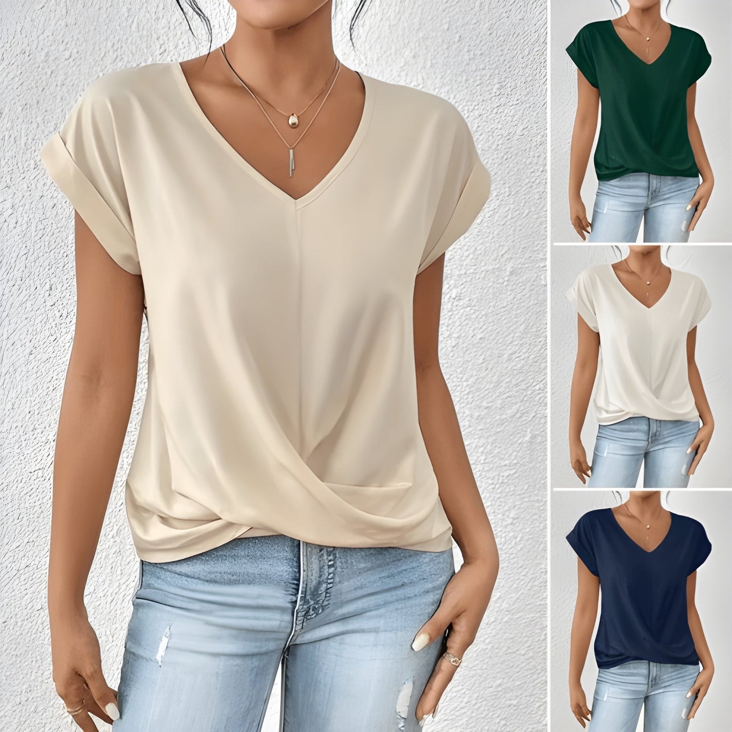 Berenice - Simple and Trendy V-Neck T-Shirt for Women