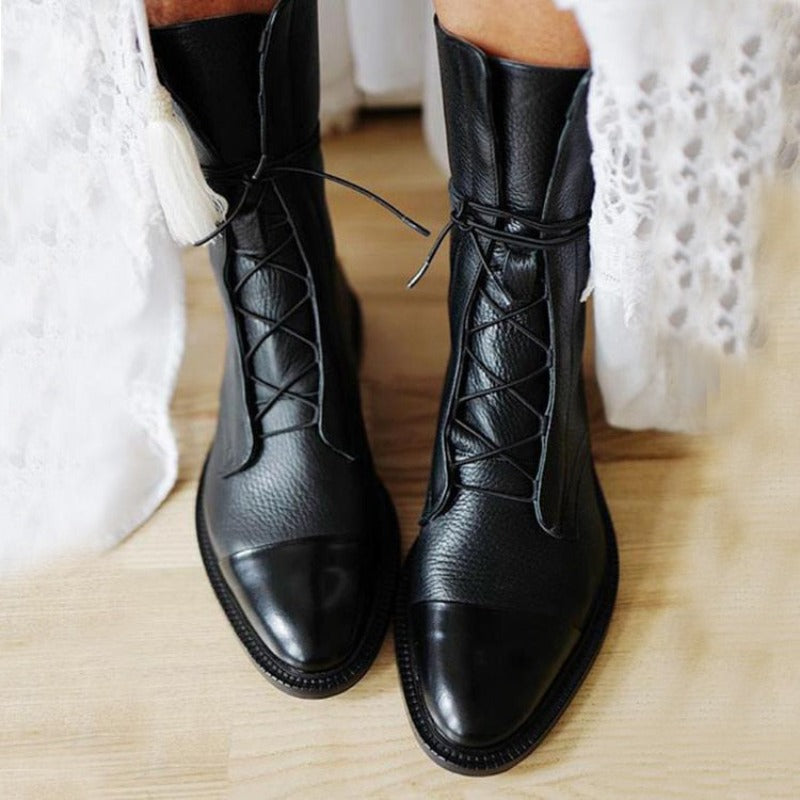 Dahlia - Elegant And Classic Women's Vegan Ankle Boots In Smooth Leather