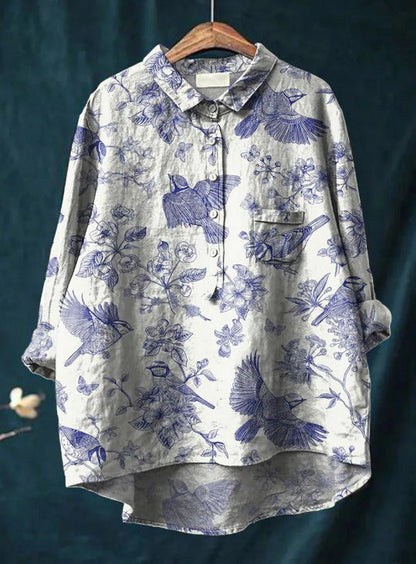 Penelope - Elegant Floral Shirt Dress Ensemble for Women