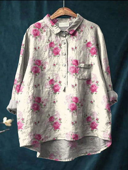 Penelope - Elegant Floral Shirt Dress Ensemble for Women