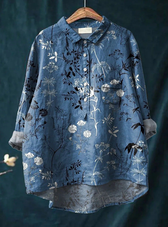 Penelope - Elegant Floral Shirt Dress Ensemble for Women