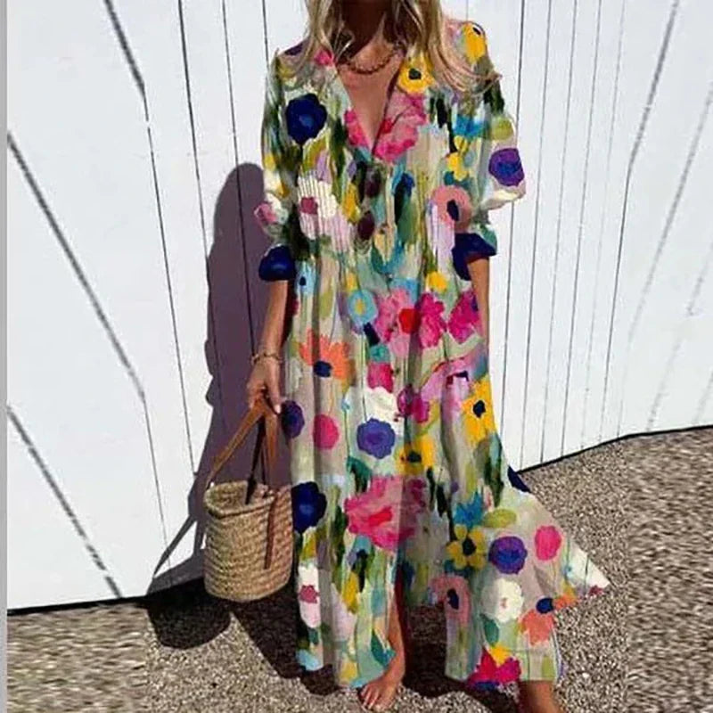 Calista - Chic Boho-Inspired Dress with a Colorful Touch