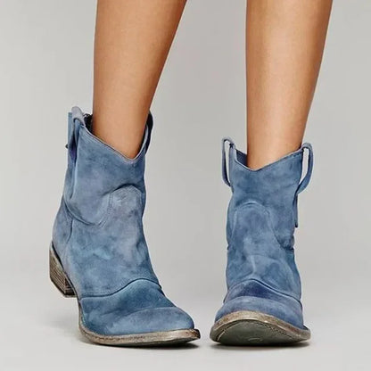 Brianna - Timeless Cowboy Ankle Boots with a Vintage Touch for Women