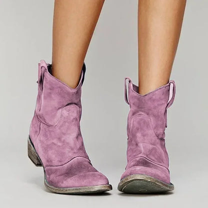 Brianna - Timeless Cowboy Ankle Boots with a Vintage Touch for Women