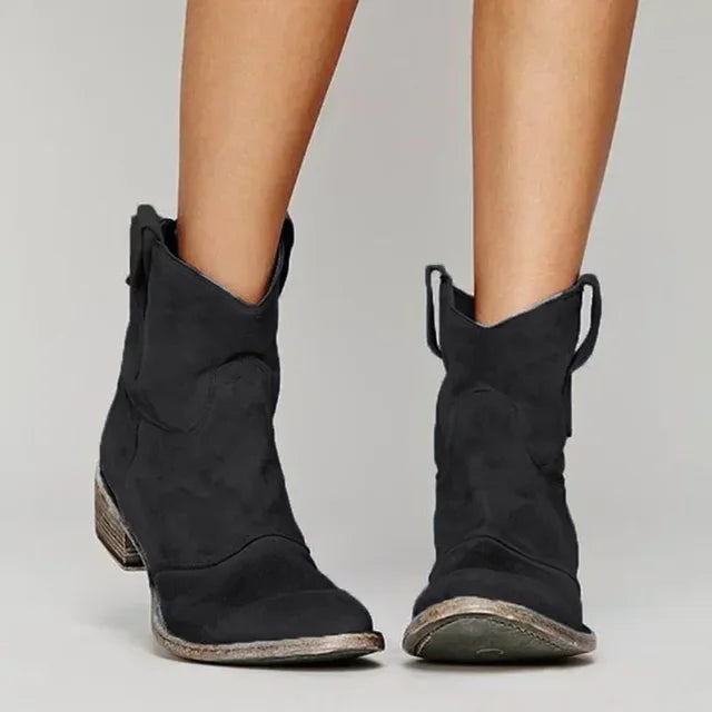 Brianna - Timeless Cowboy Ankle Boots with a Vintage Touch for Women