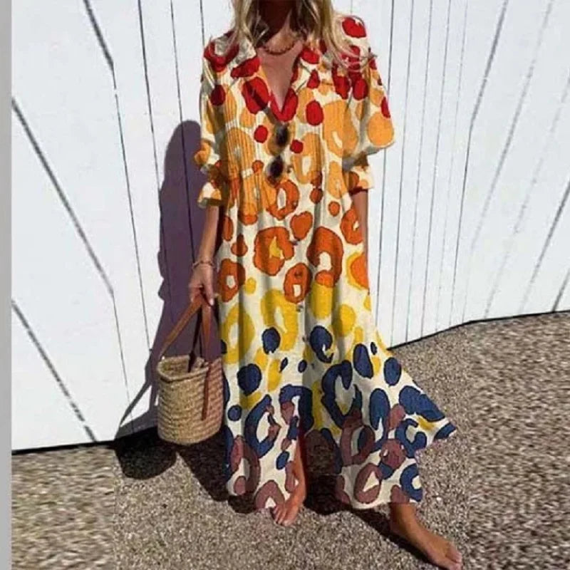 Calista - Chic Boho-Inspired Dress with a Colorful Touch