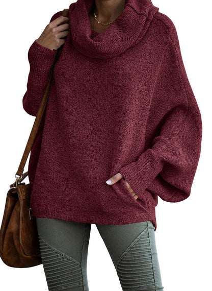 Women's Comfortable Oversized Solid Colour Cashmere Turtleneck Jumper | Ideal for Autumn/Winter