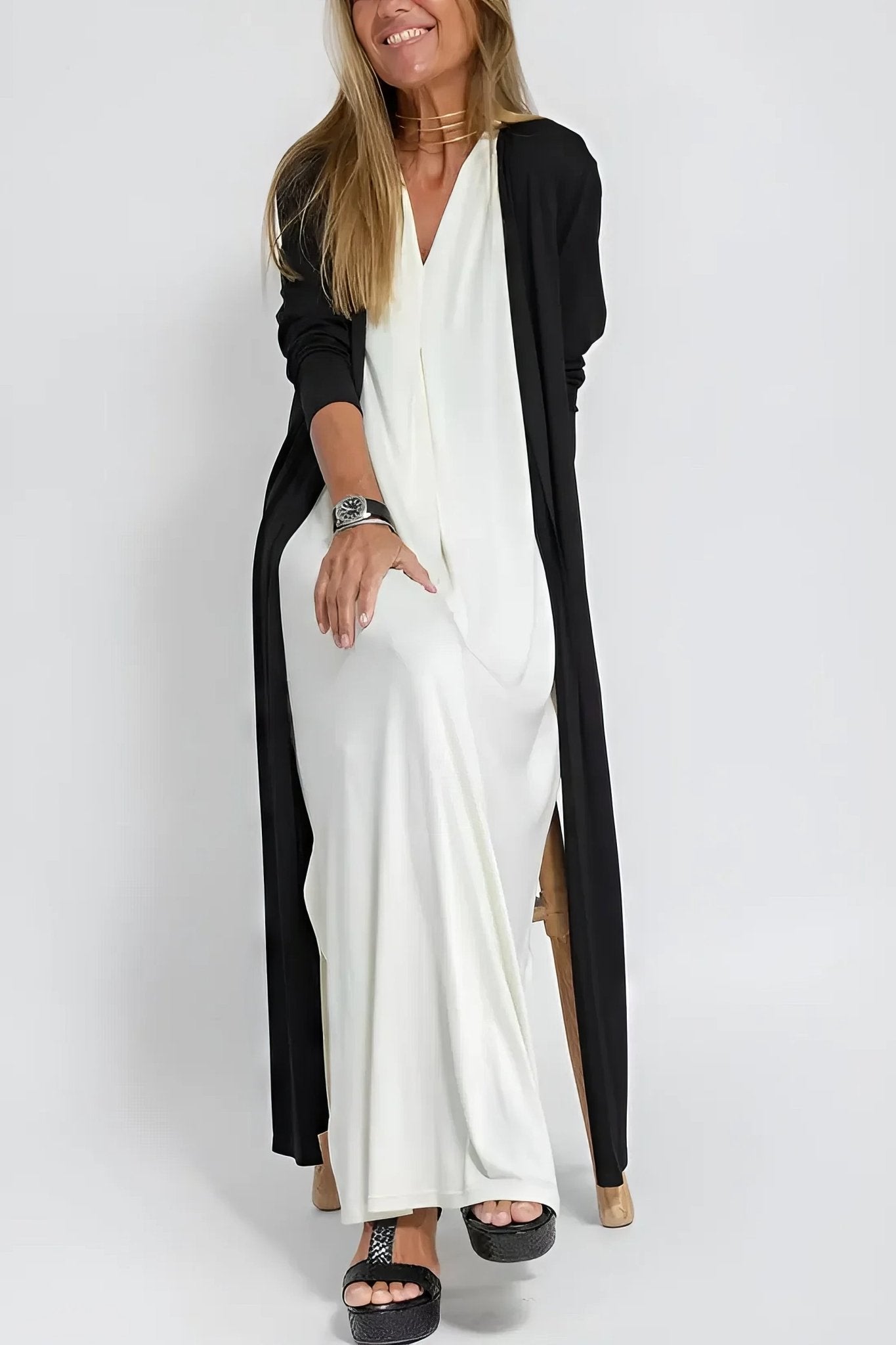 Faith - Stylish Dress Paired with a Matching Cardigan for Women