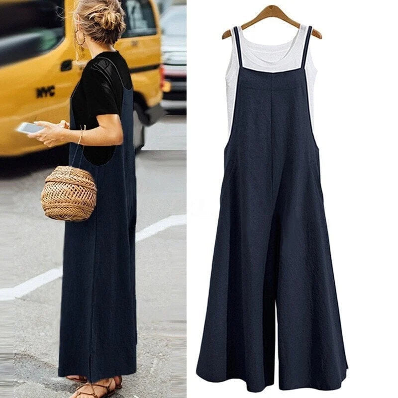 Women's Oversized Sleeveless Jumpsuit with Wide Leg Design | Ideal for Spring/Summer