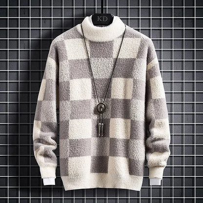 Men's Stylish Checked Round Neck Jumper | Ideal for Autumn/Winter