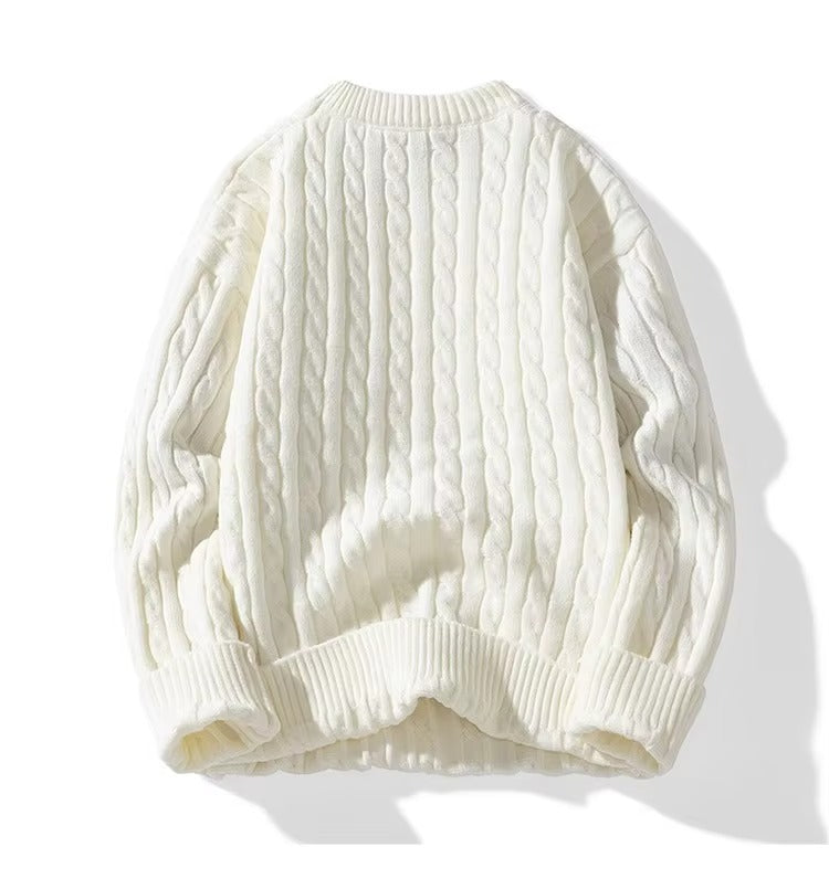 Men's Warm Crew Neck Cable Knitted Jumper | Ideal for Autumn/Winter