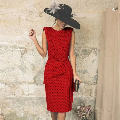 Bea - Sophisticated Midi Dress with a Playful Polka Dot Design for Women