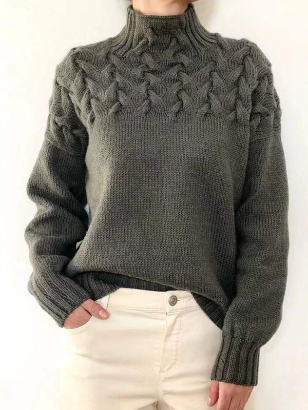 Women's Chic Cable Knit Turtleneck Jumper | Ideal for Autumn/Winter