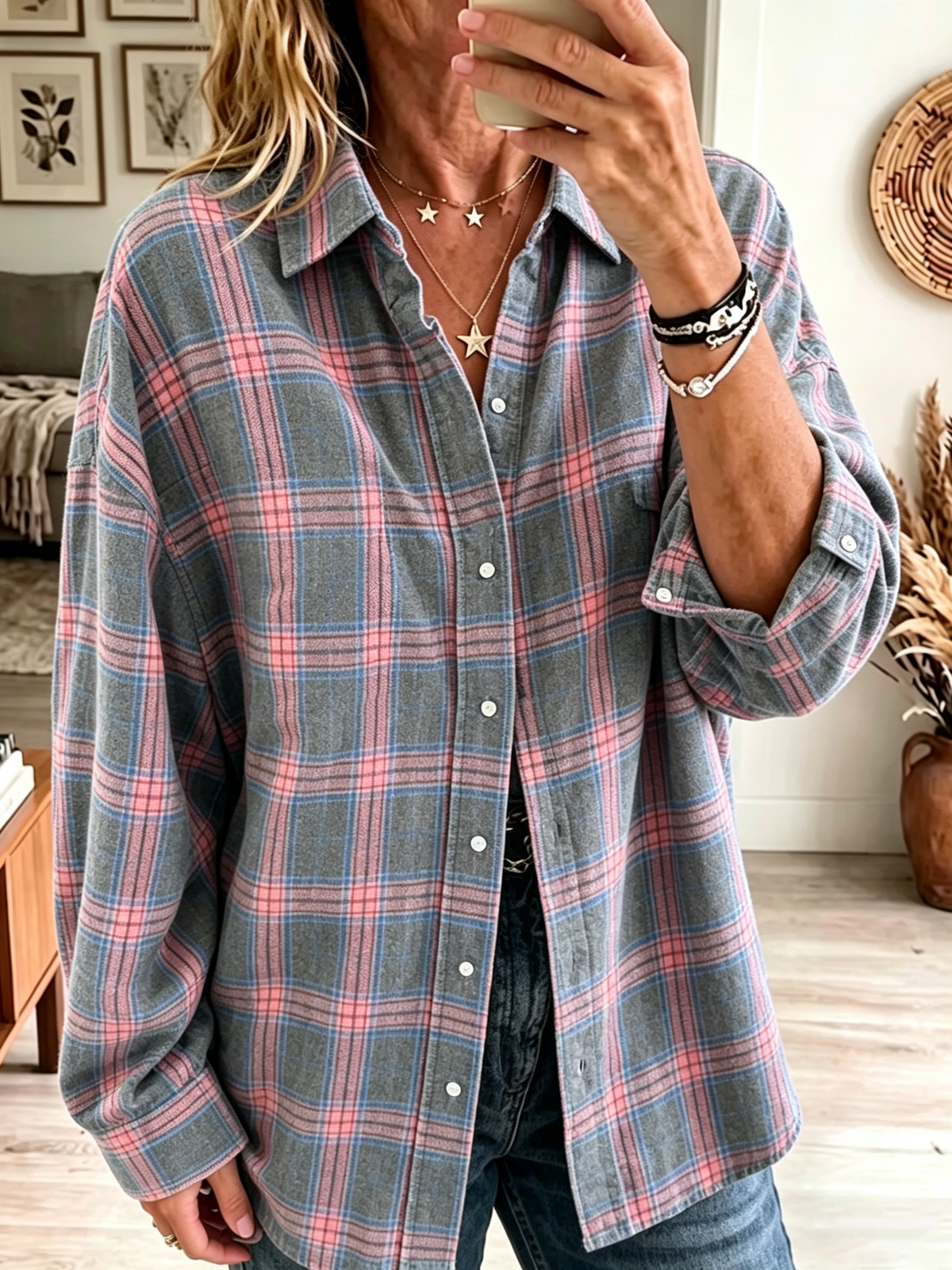 Maren | Women's Oversized Brushed Cotton Flannel Shirt