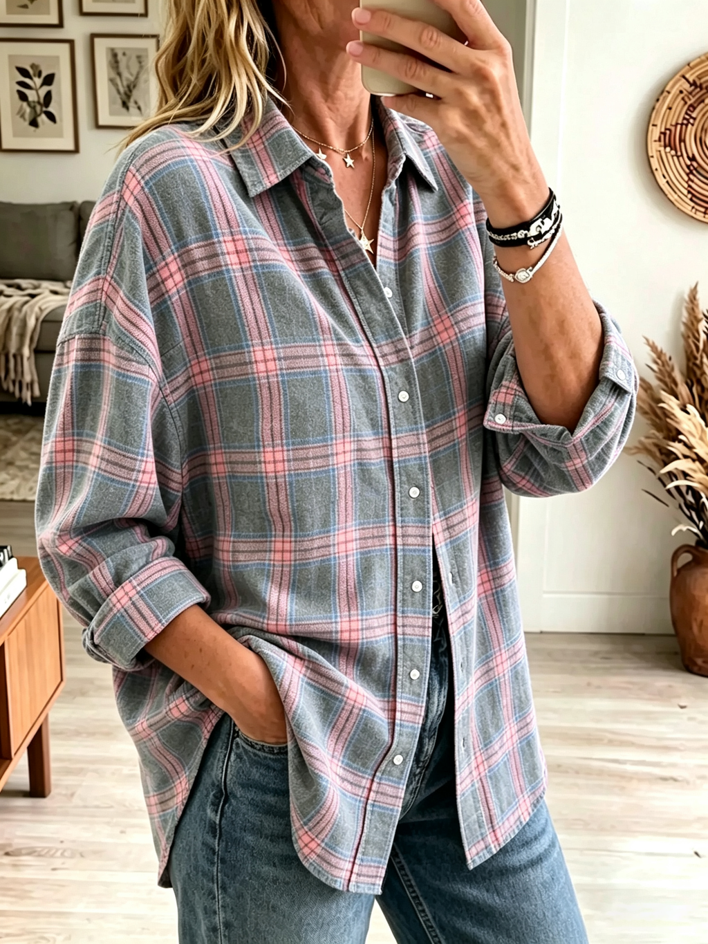 Maren | Women's Oversized Brushed Cotton Flannel Shirt