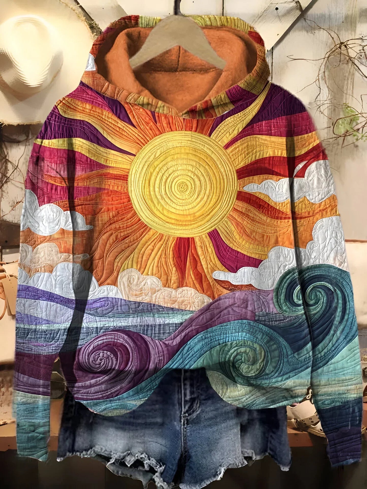 Winifred - Vintage Sunbeam Hoodie for Women