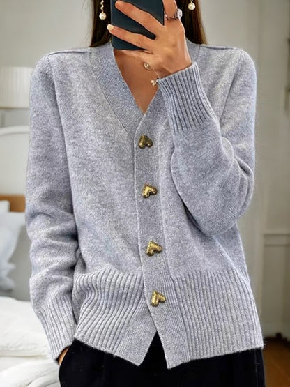 Darby - Cozy And Stylish Solid Wool Cardigan For Women