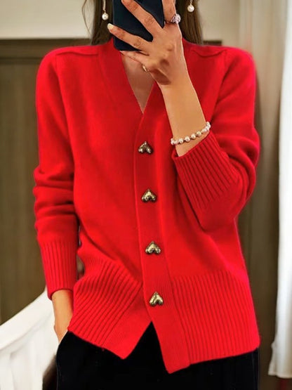 Darby - Cozy And Stylish Solid Wool Cardigan For Women