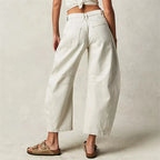 Beth | Relaxed Barrel-Leg Denim Jeans, Mid-Rise Ankle Crop