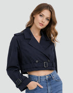 Juliana | Cropped Belted Trench Coat