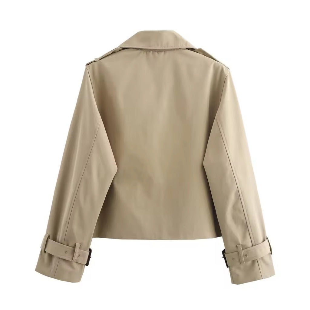 Eugenia | Cropped Double-Breasted Trench Coat
