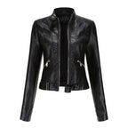 Linnea | Cropped Stand-Collar Moto Jacket