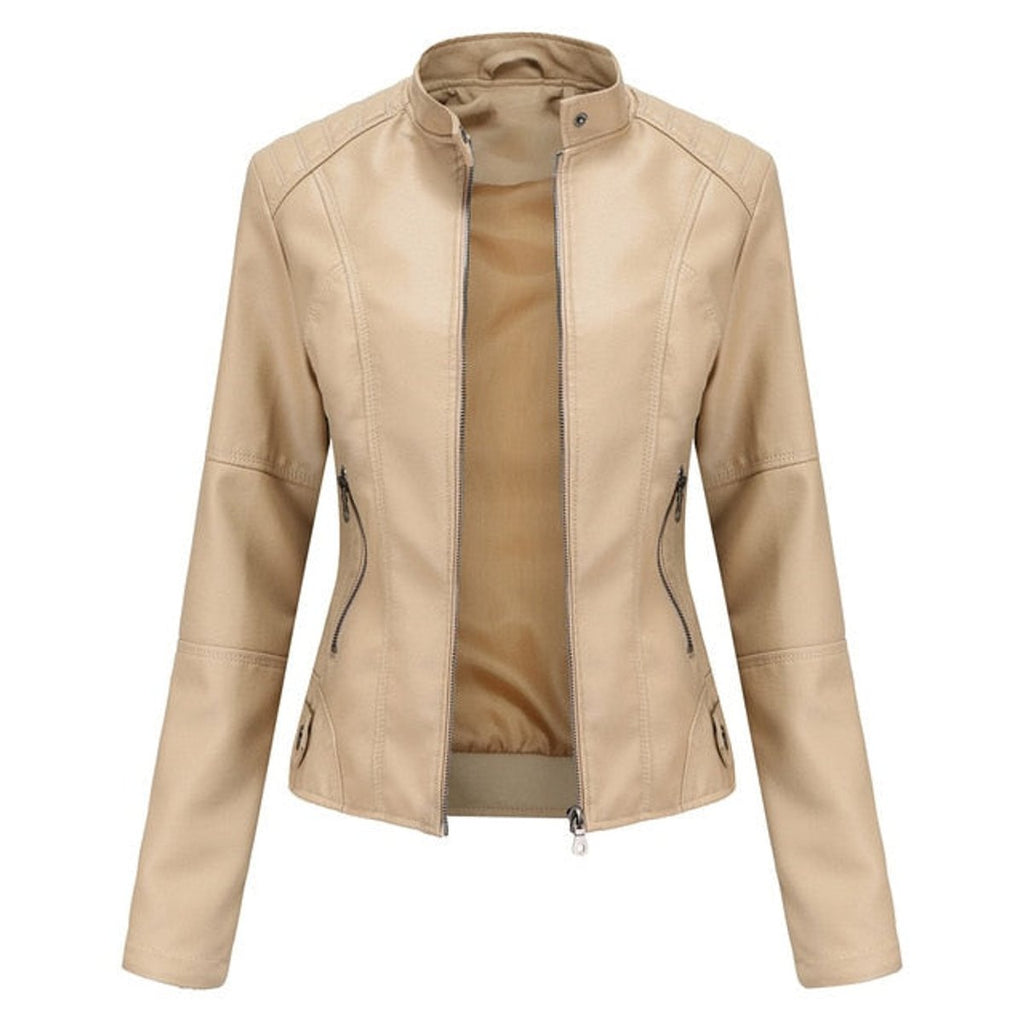 Helen | Refined Stand-Collar Moto Jacket