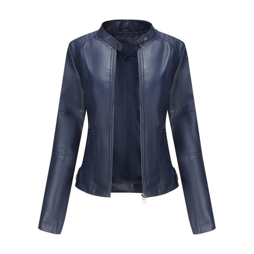 Helen | Refined Stand-Collar Moto Jacket